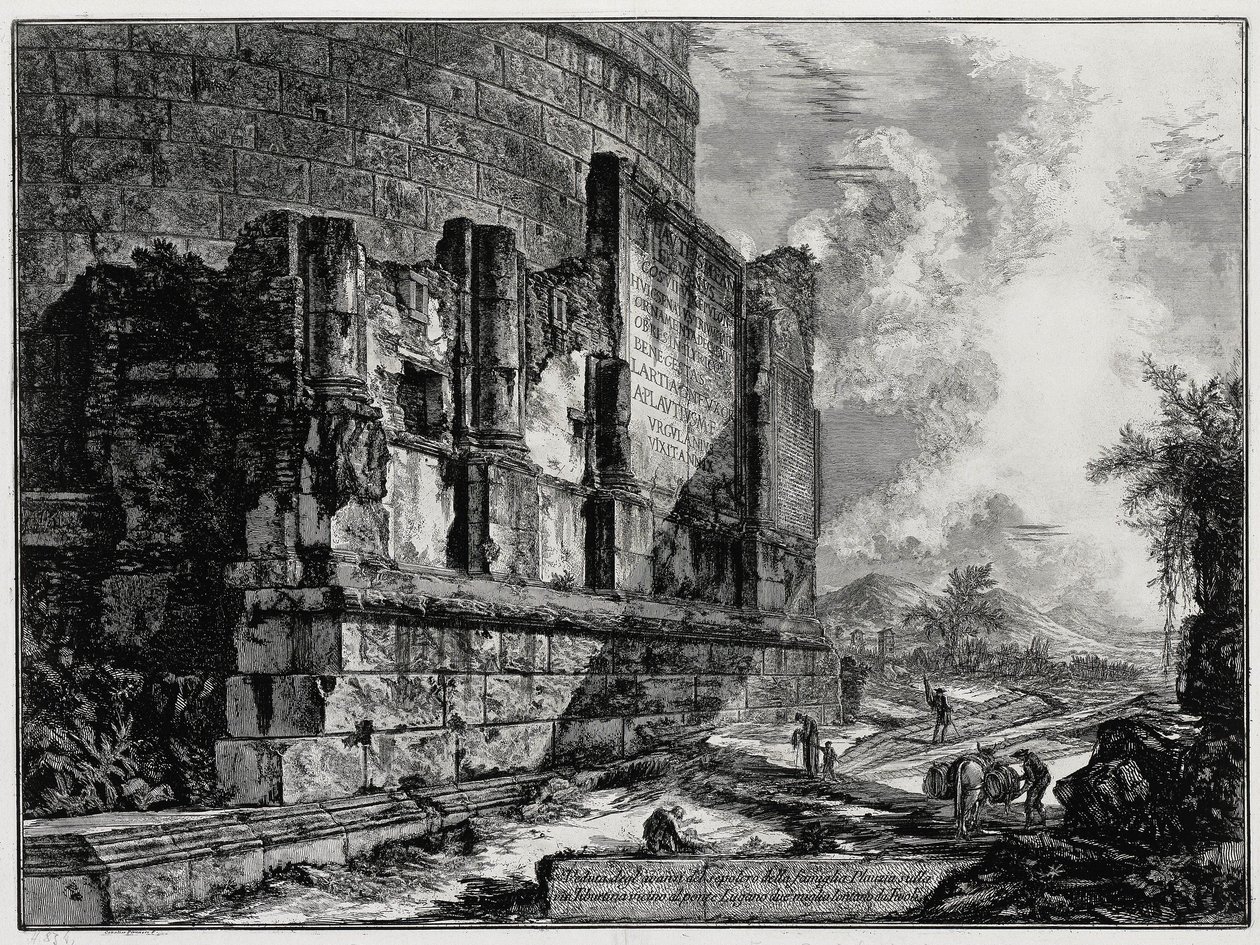 Ansicht der Überreste des Grabmals der Plautier bei Tivoli (aus: Vedute di Roma) von Giovanni Battista Piranesi