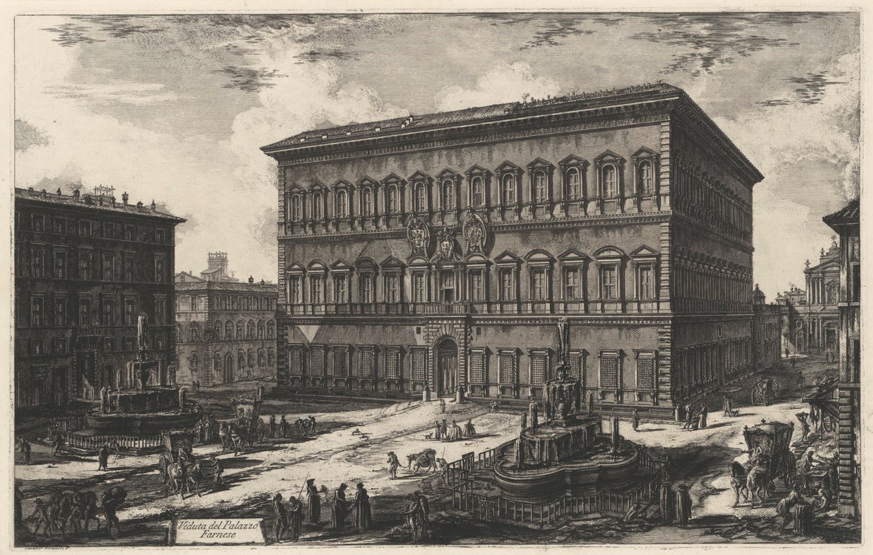 Ansicht des Palazzo Farnese (aus: Vedute di Roma) von Giovanni Battista Piranesi