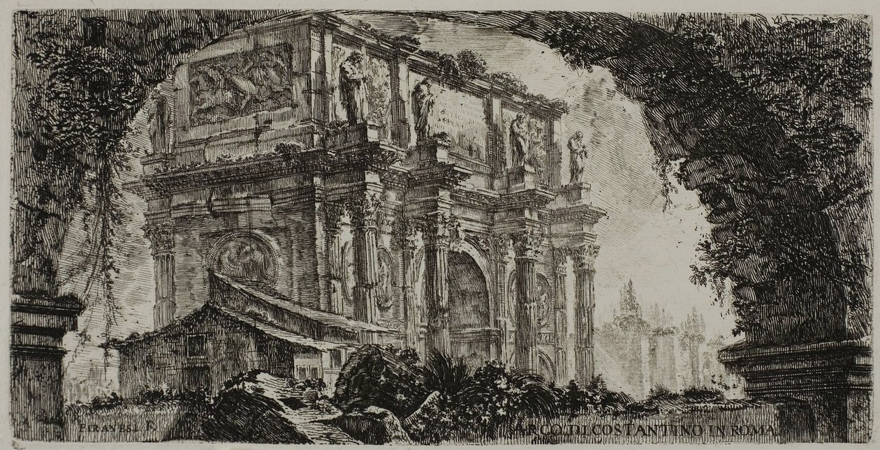 Konstantinsbogen in Rom, Tafel 9 aus Einige Ansichten von Triumphbögen und anderen Denkmälern von Giovanni Battista Piranesi