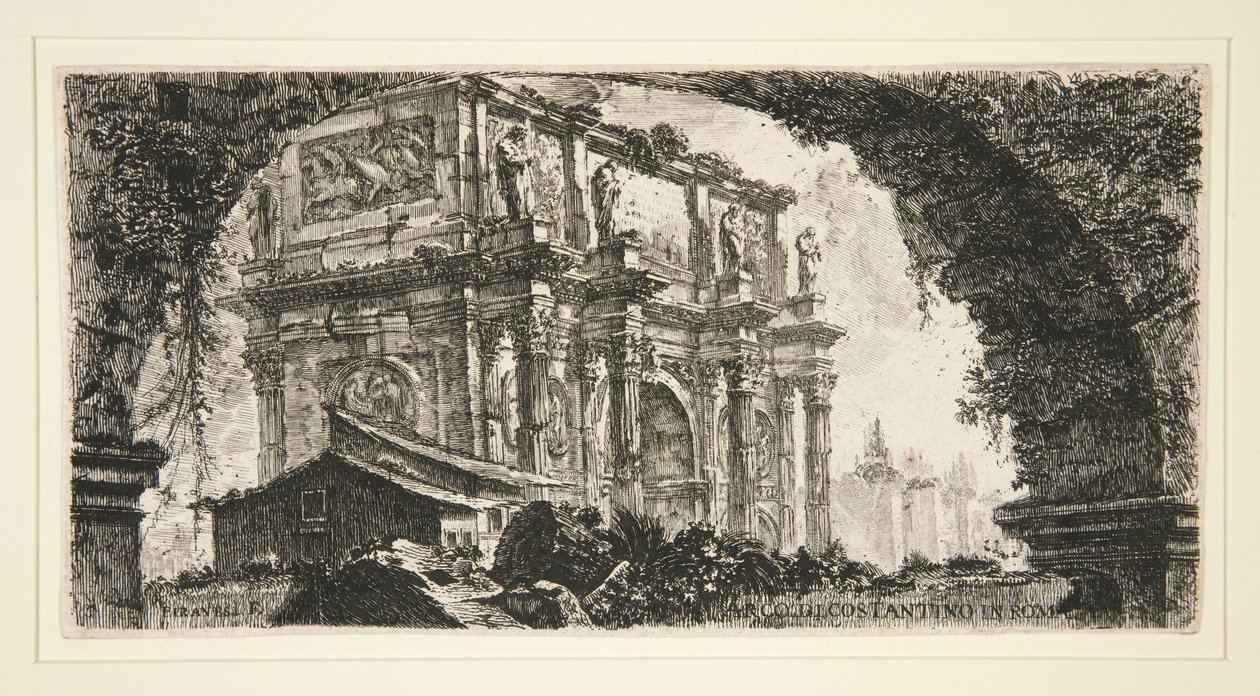 Konstantinsbogen in Rom, aus Einige Ansichten von Triumphbögen und anderen Denkmälern von Giovanni Battista Piranesi