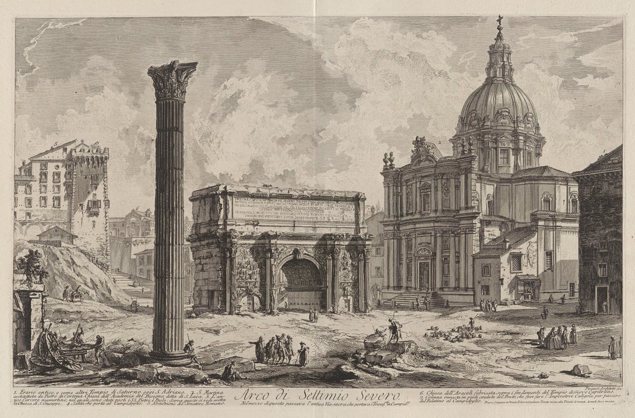 Bogen des Septimius Severus, durch den die antike Via Sacra führte, die die Sieger zum Kapitol brachte von Giovanni Battista Piranesi