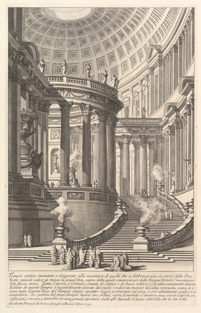 Imaginärer antiker Tempel im Stil derer, die zu Ehren der Göttin gebaut wurden, ca. 1750 von Giovanni Battista Piranesi