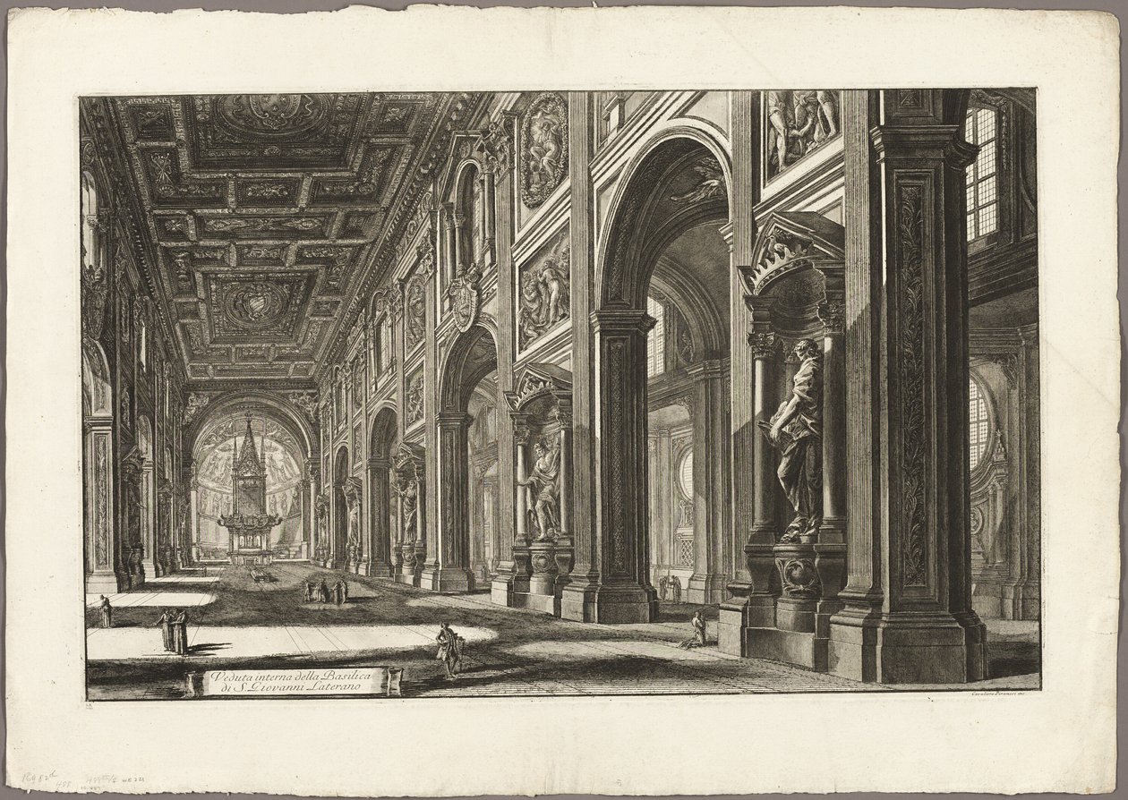 Innenansicht der Basilika St. Johannes im Lateran, aus Ansichten von Rom von Giovanni Battista Piranesi