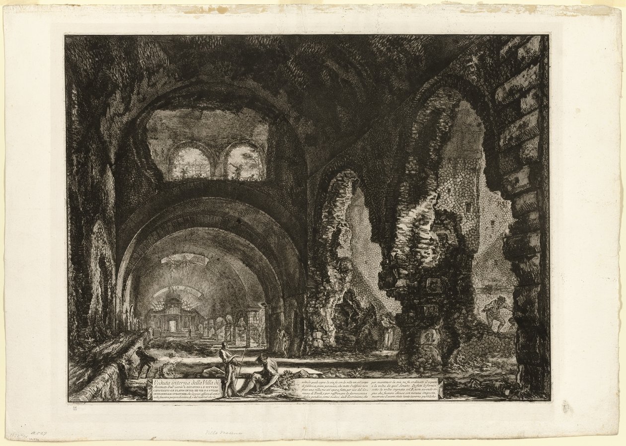 Innenansicht der Villa des Maecenas, aus Ansichten von Rom von Giovanni Battista Piranesi