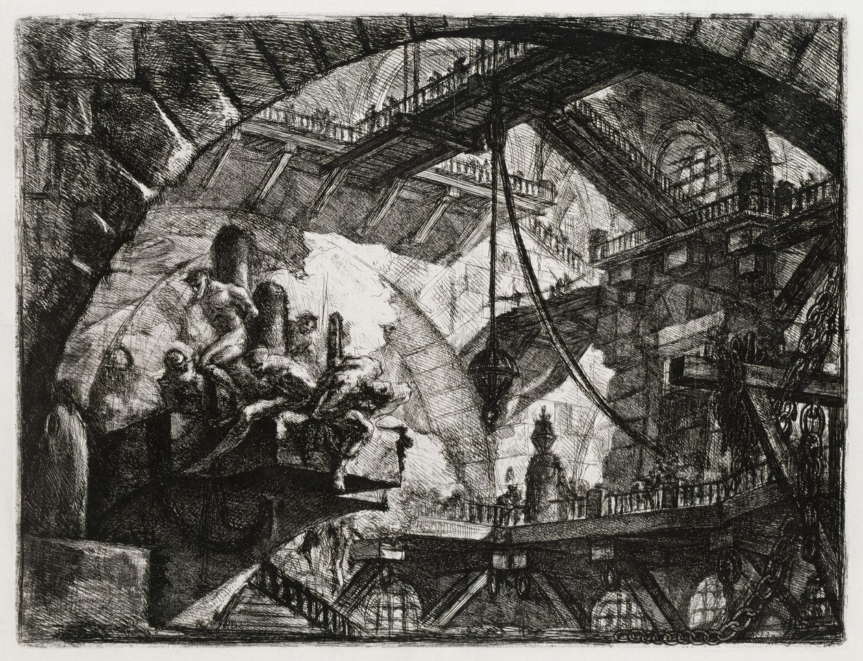 Gefangene auf einer vorspringenden Plattform von Giovanni Battista Piranesi