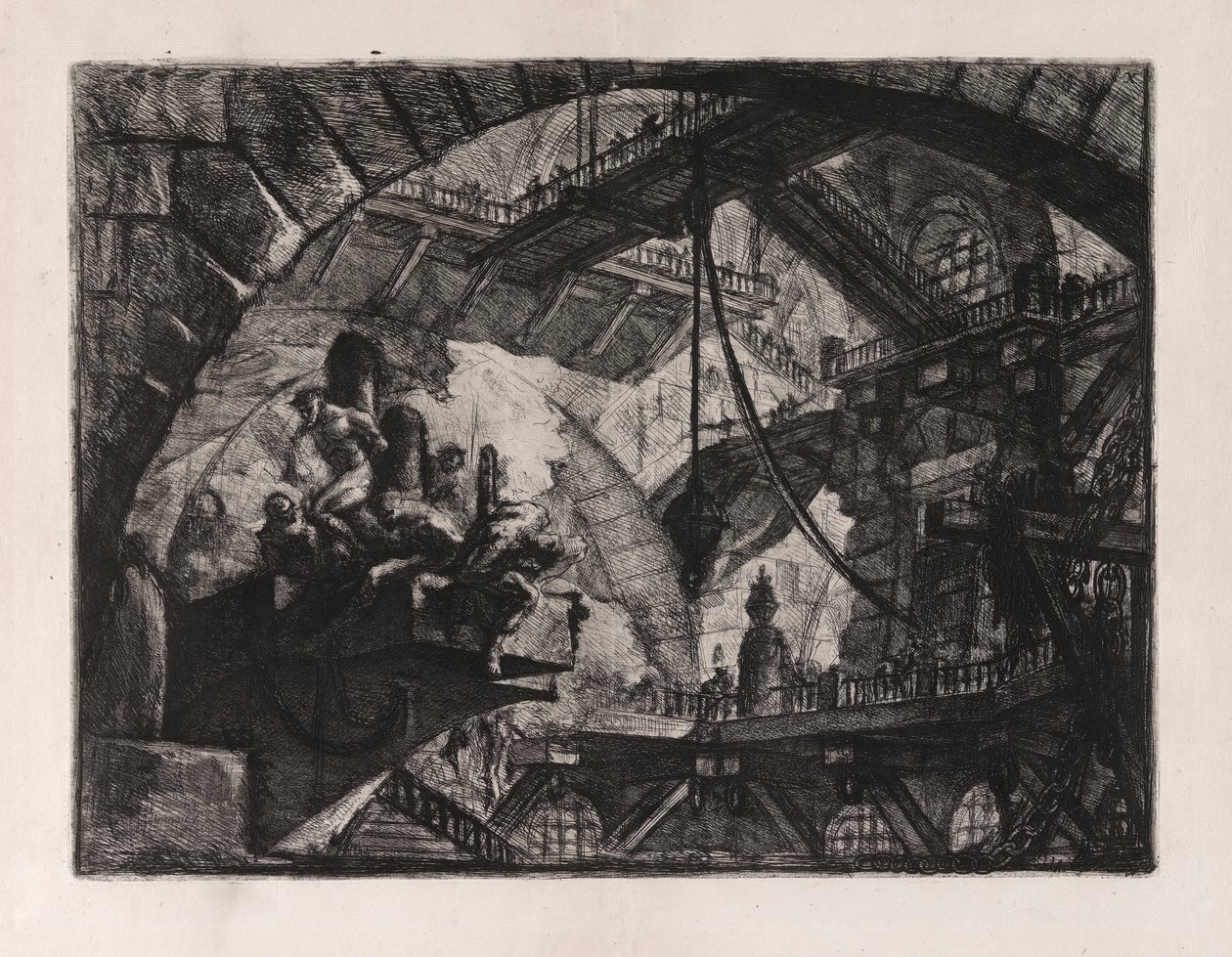 Gefangene auf einer herausragenden Plattform, Platte 10 aus Carceri von Giovanni Battista Piranesi