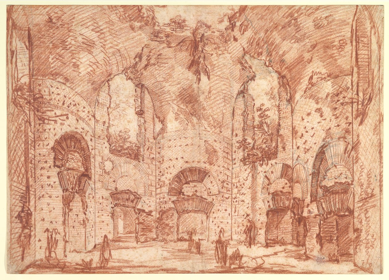 Der achteckige Raum in den kleinen Bädern der Villa Hadrian (Tivoli) von Giovanni Battista Piranesi