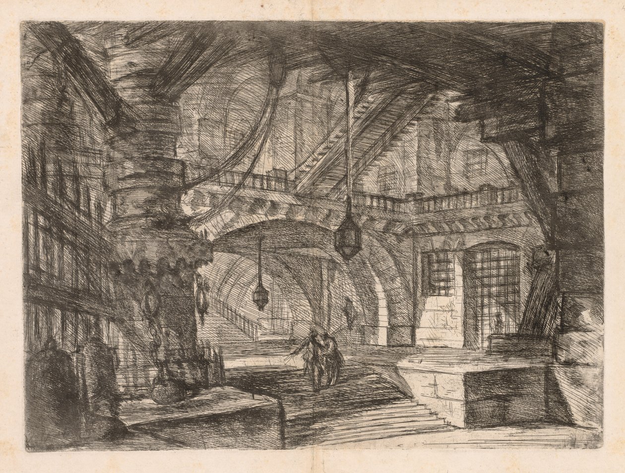 Die Gefängnisse: Eine weite Halle mit Laternen, 1745-1750 von Giovanni Battista Piranesi