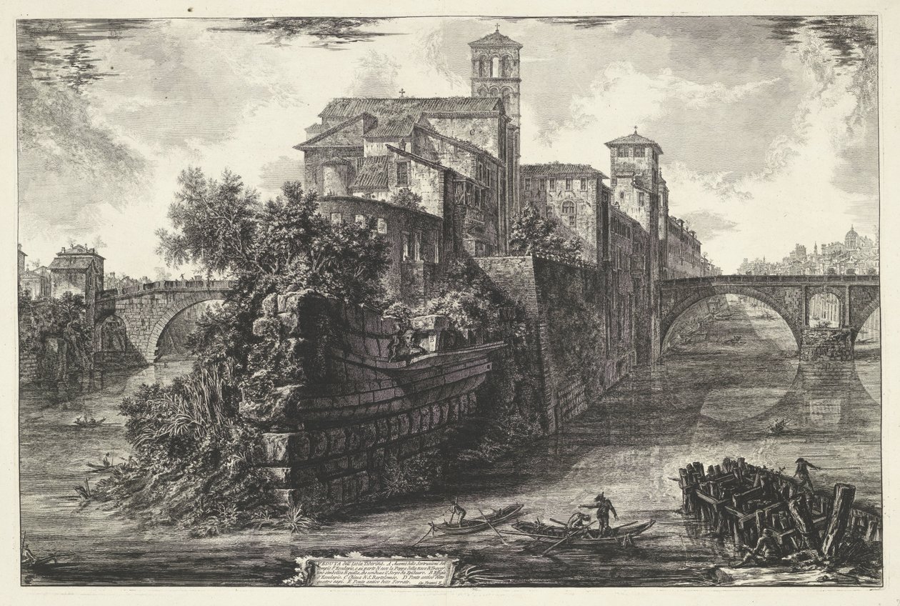 Tiberinsel in Rom von Giovanni-Battista Piranesi