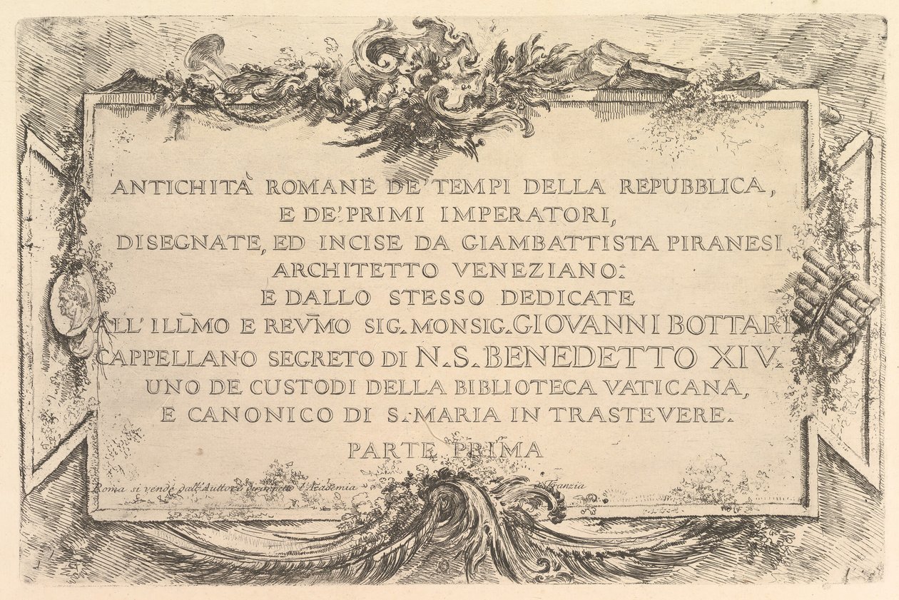 Titelseite: Römische Antike zur Zeit der Republik und der ersten Kaiser, ca. 1748 von Giovanni Battista Piranesi
