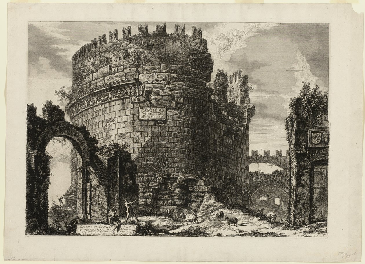 Grab von Caecilia Metella, aus Ansichten von Rom von Giovanni Battista Piranesi