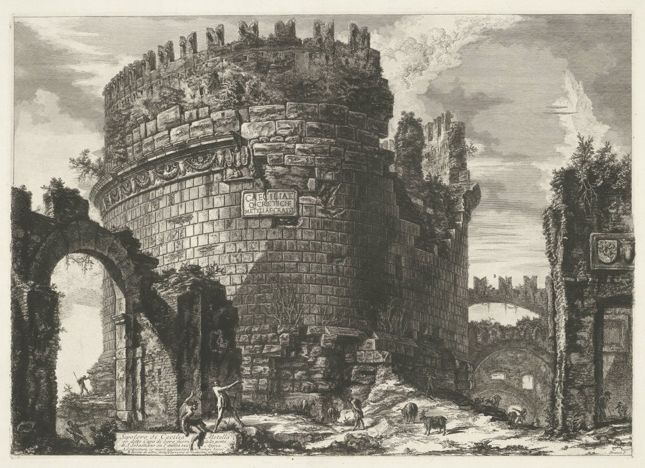 Grabmal der Caecilia Metella in Rom von Giovanni Battista Piranesi