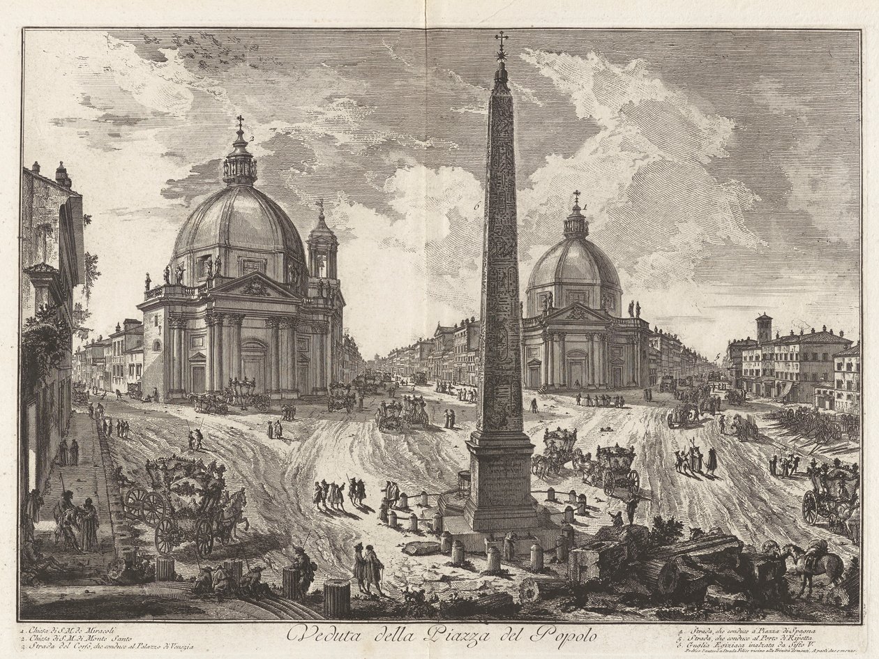 Ansicht der Piazza del Popolo, aus Vedute di Roma (Ansichten von Rom) von Giovanni Battista Piranesi