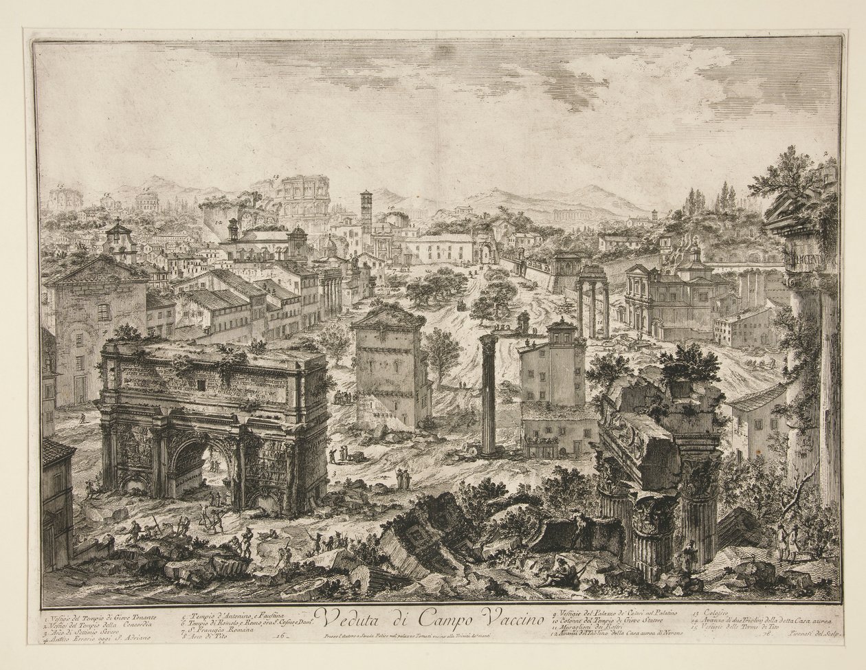 Veduta di Campo Vaccino (Ansicht des Campo Vaccino), aus Vedute di Roma von Giovanni Battista Piranesi