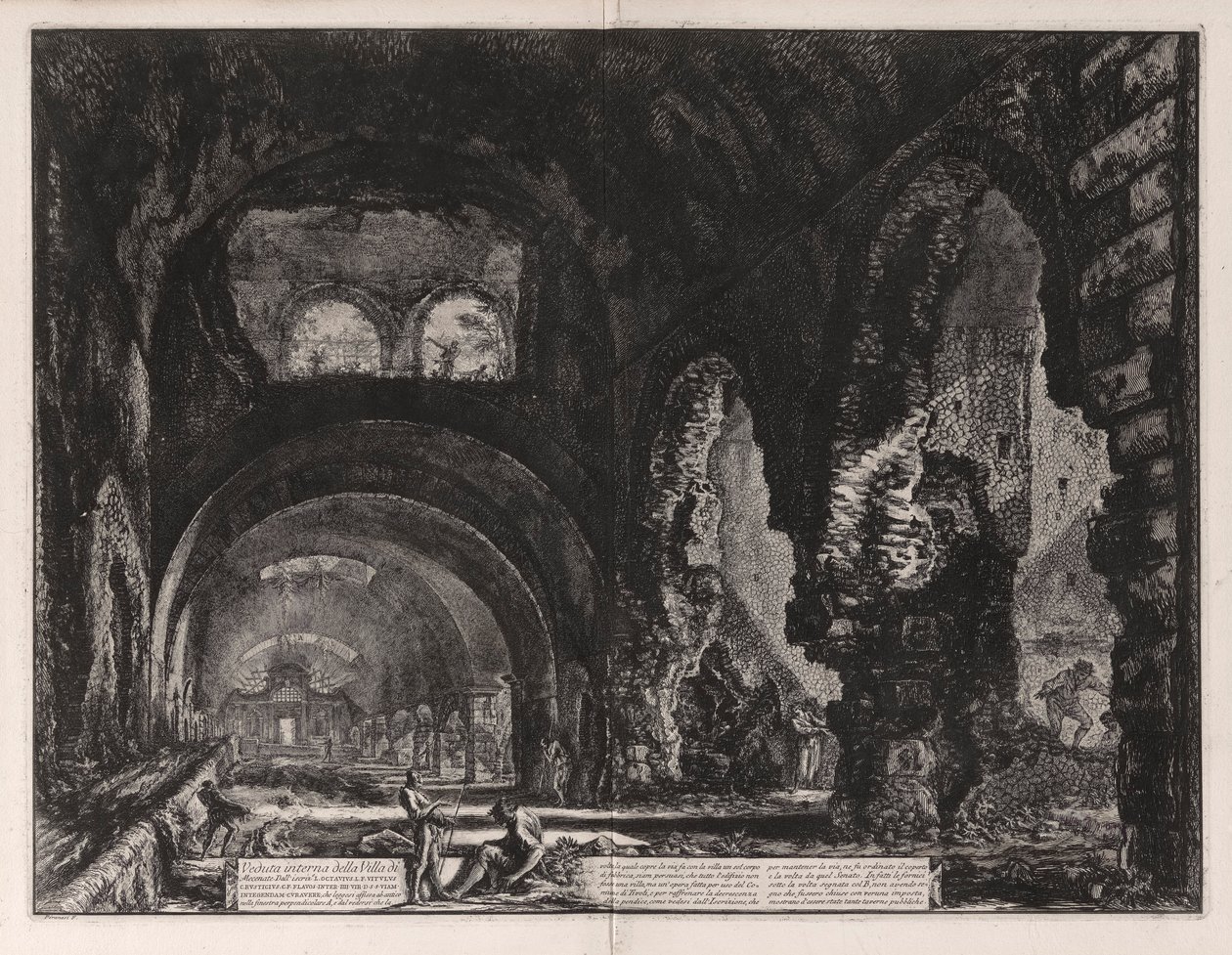 Veduta interna della Villa di Mecenate von Giovanni Battista Piranesi
