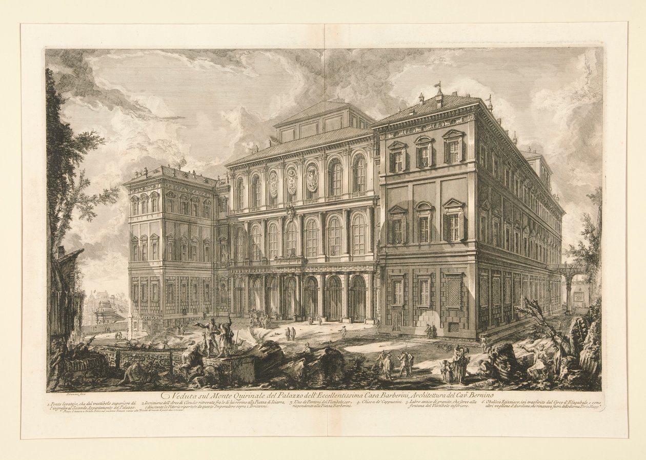 Ansicht des Quirinalspalastes von Giovanni Battista Piranesi
