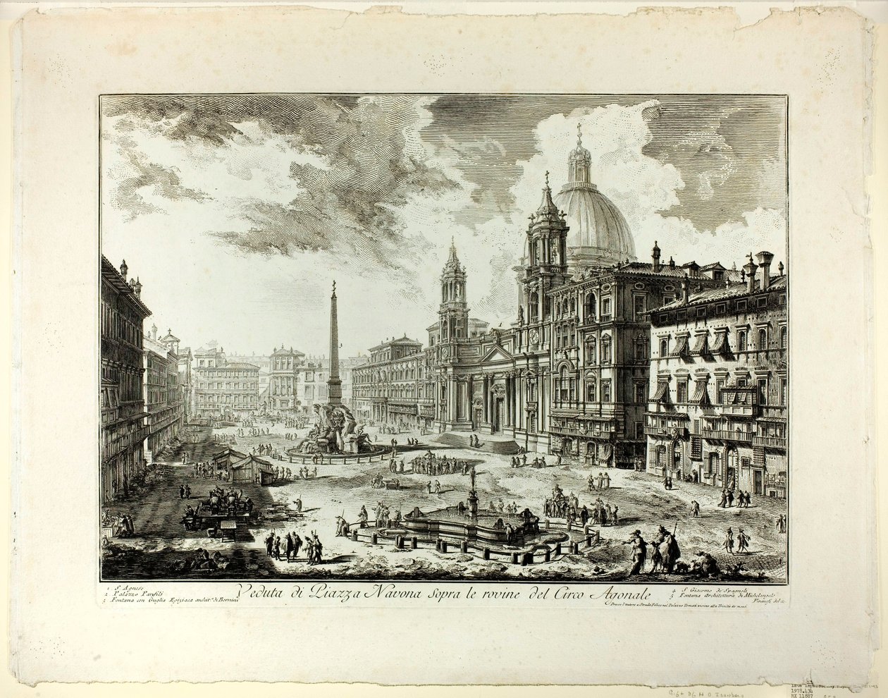 Blick auf die Piazza Navona über den Ruinen des Zirkus des Domitian, aus Ansichten von Rom von Giovanni Battista Piranesi