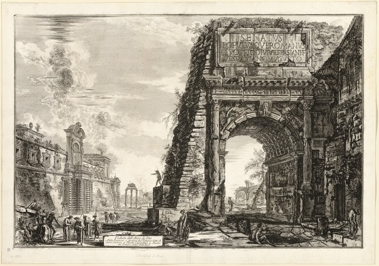 Ansicht des Titusbogens, aus Ansichten von Rom von Giovanni Battista Piranesi