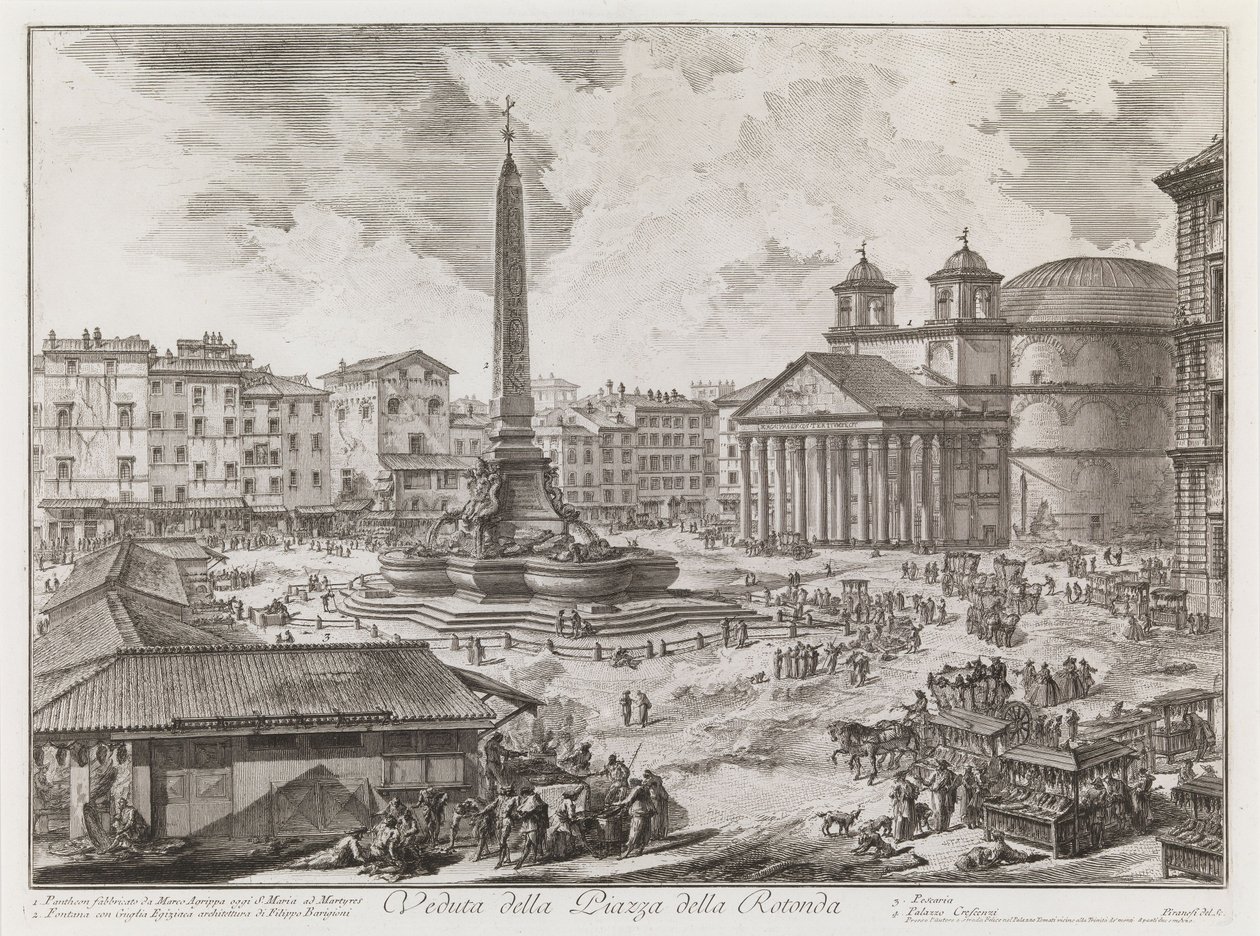 Ansicht der Piazza della Rotonda, aus der Serie Vedute di Roma von Giovanni Battista Piranesi