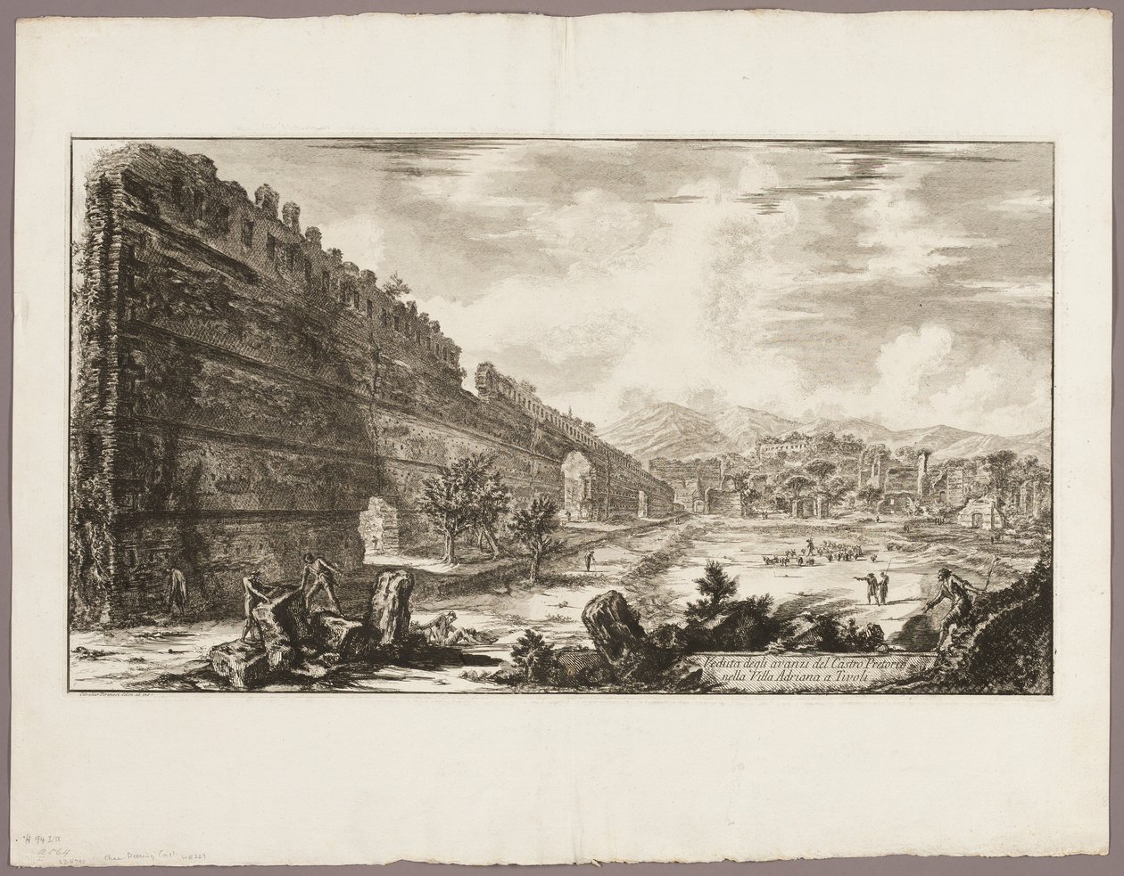 Ansicht der Überreste des Prätorianerforts [die Poecile], Hadrians Villa, Tivoli, aus Ansichten von Rom von Giovanni Battista Piranesi