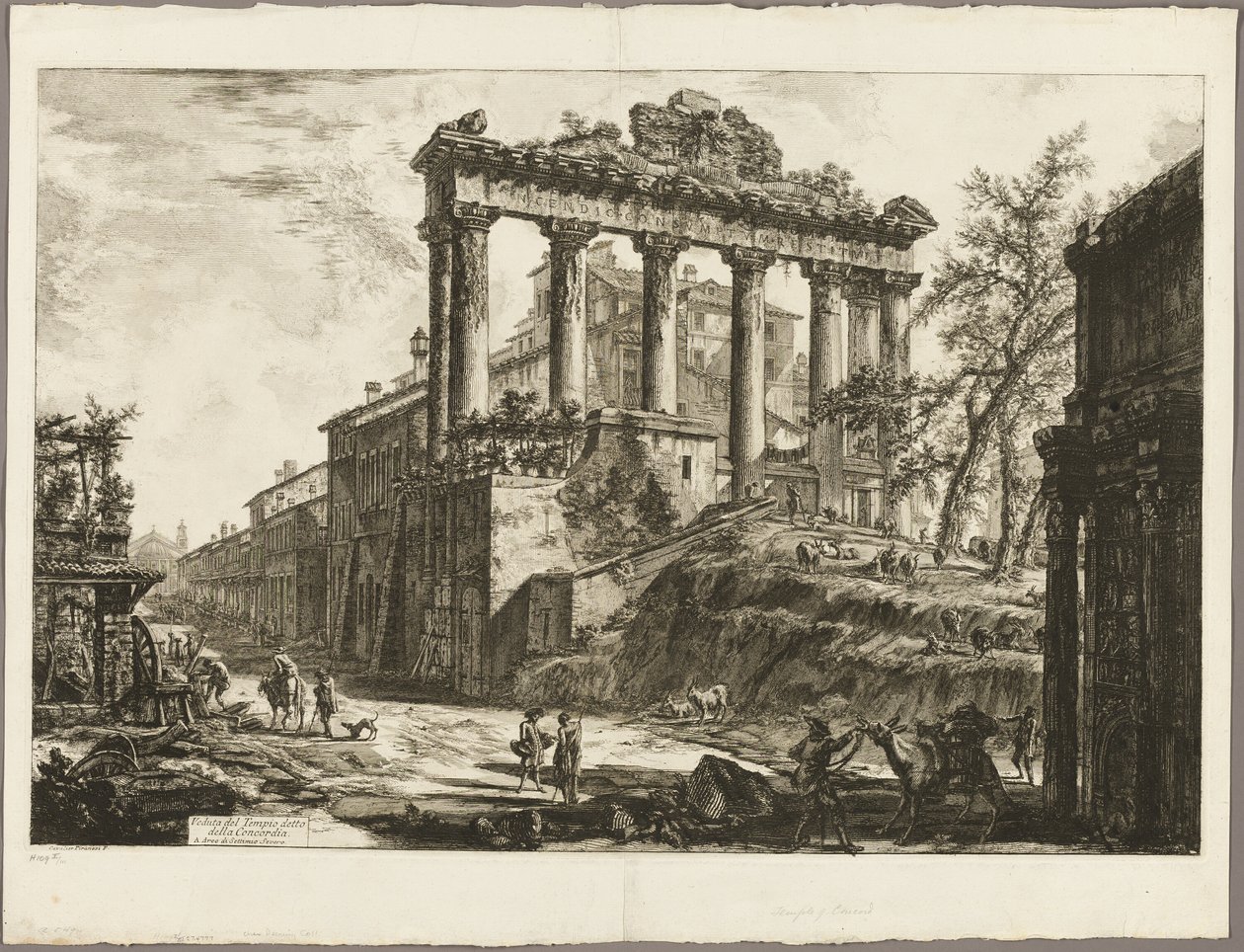 Ansicht des sogenannten Tempels der Eintracht, aus Ansichten von Rom von Giovanni Battista Piranesi