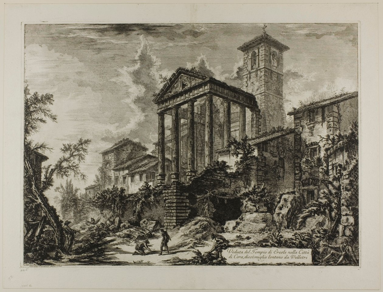 Ansicht des Tempels des Herkules in Cori, zehn Meilen von Velletri entfernt, aus Ansichten von Rom von Giovanni Battista Piranesi