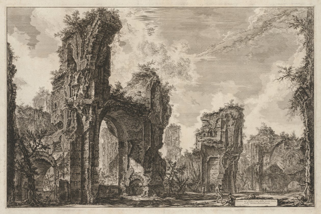 Ansichten von Rom: Rovine del Sisto o sia della gran sala delle Terme Antoniniane von Giovanni Battista Piranesi