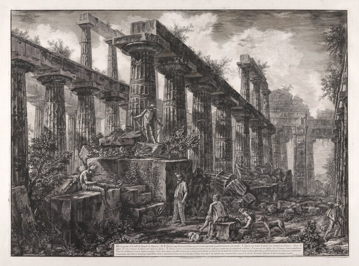 Vue des restes de la celle du Temple de Neptune von Giovanni Battista Piranesi