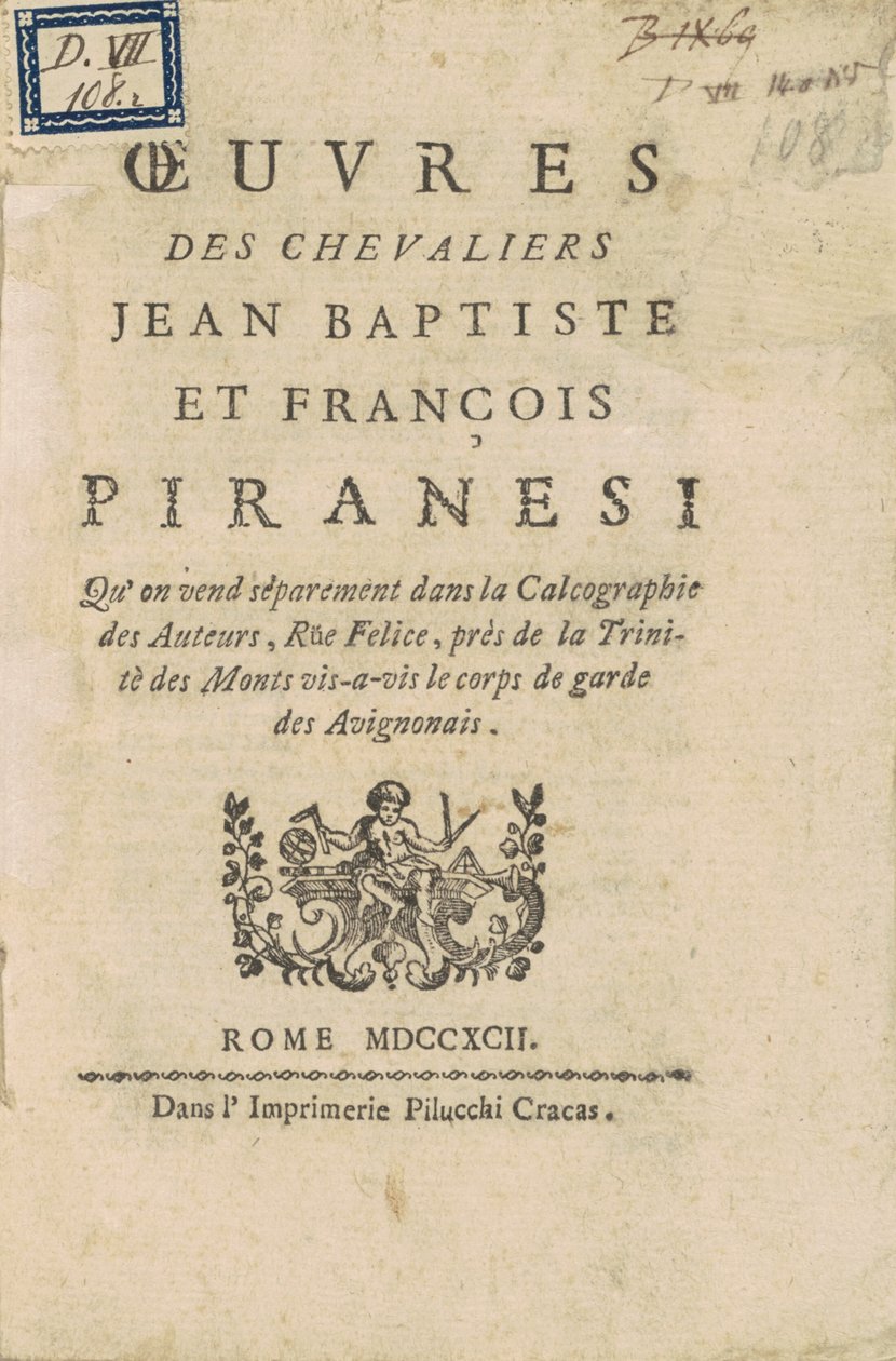 Werke der Ritter Jean Baptiste und François Piranesi von Giovanni Battista Piranesi, Francesco Piranesi