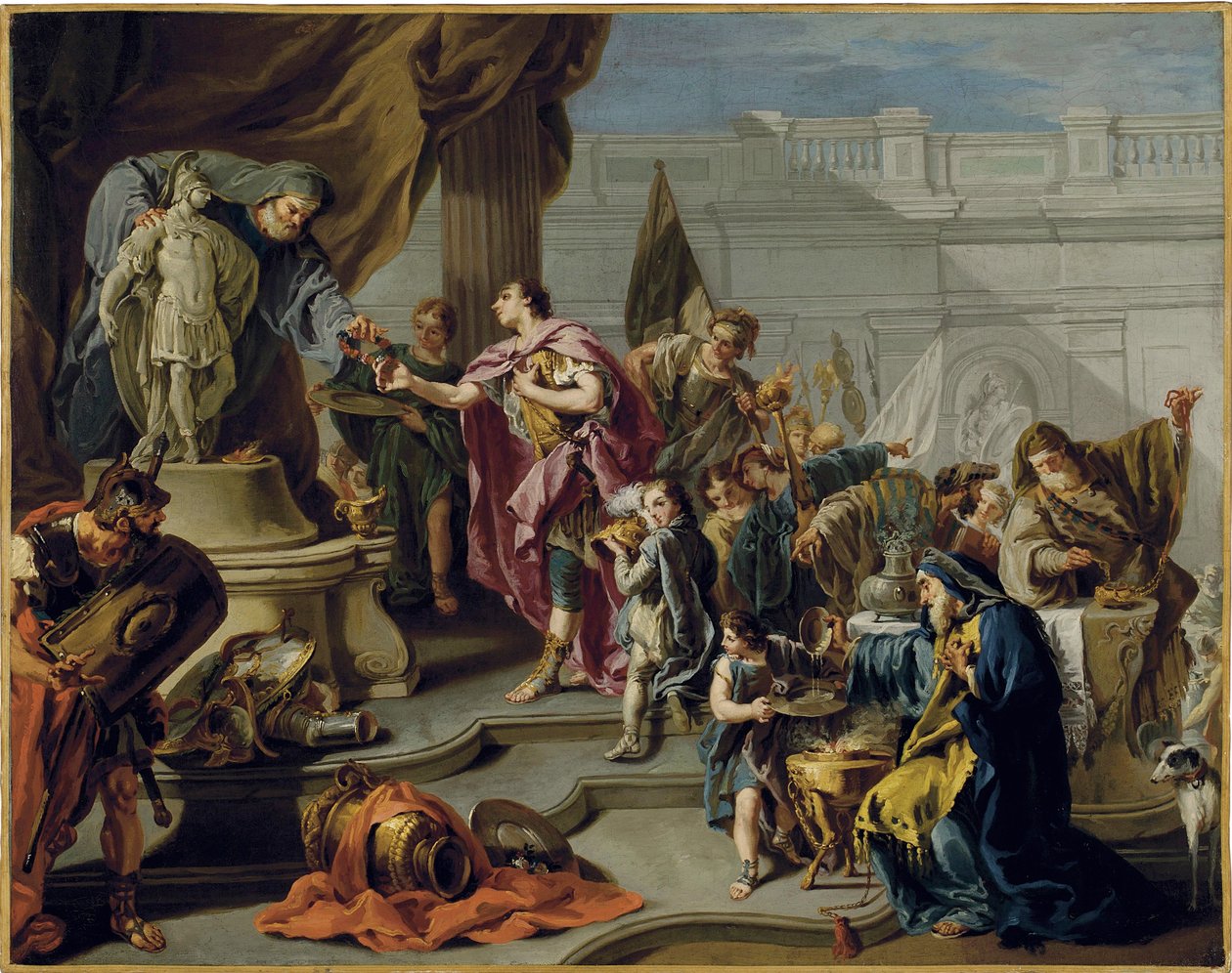 Scipio zollt Mars Tribut von Giovanni Battista Pittoni