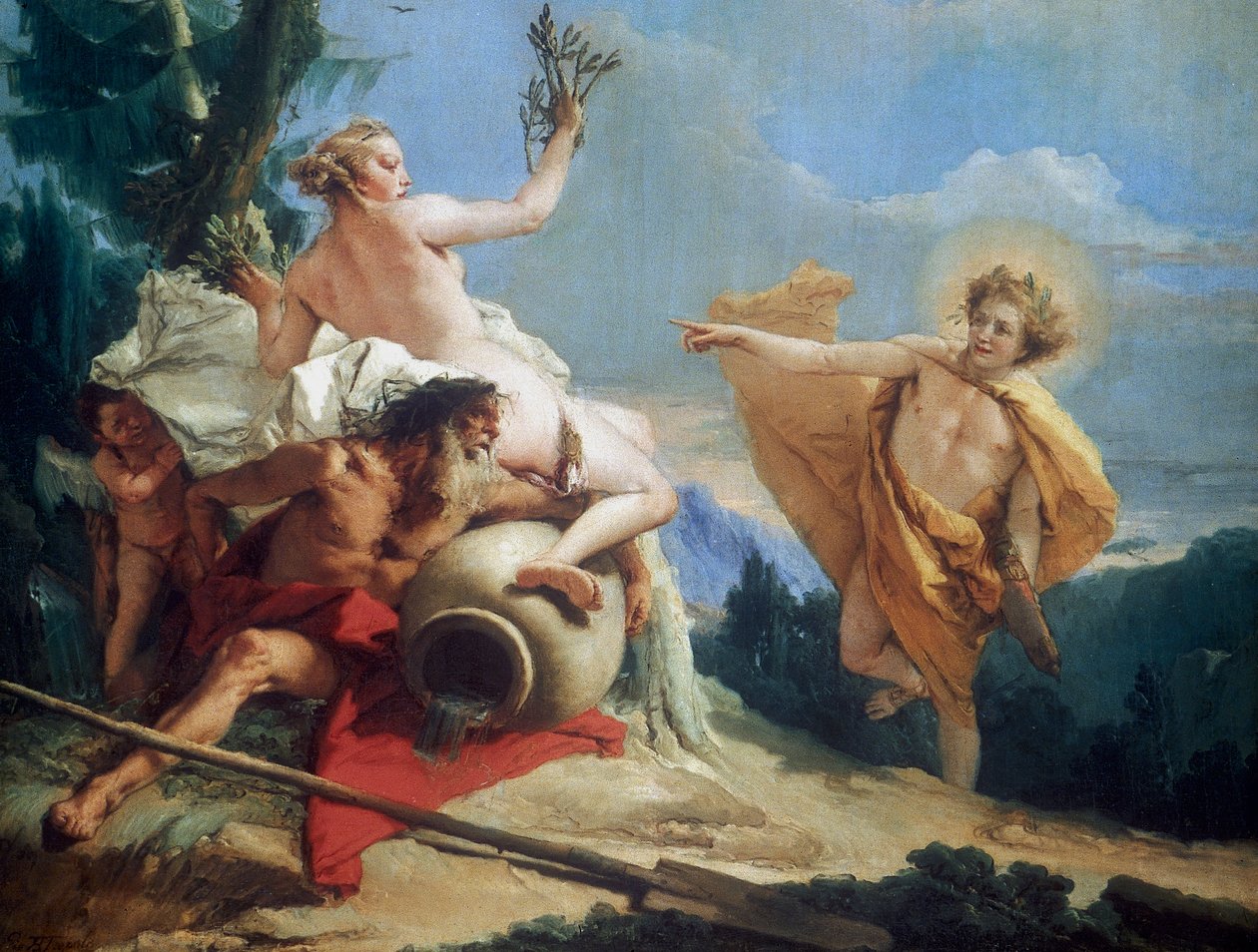 Apollo verfolgt Daphne, um 1755-1760 von Giovanni Battista Tiepolo