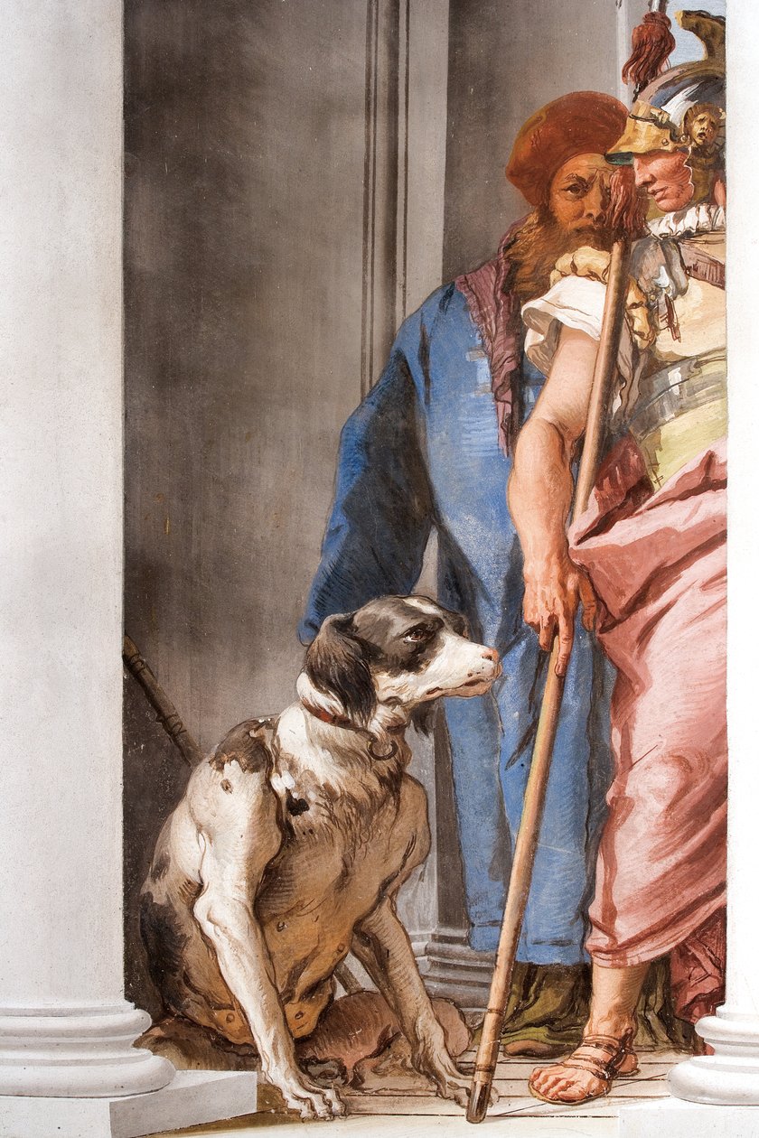 Detail von der griechischen Flotte in Aulis, aus der Eingangshalle in der Palazzina von Giovanni Battista Tiepolo
