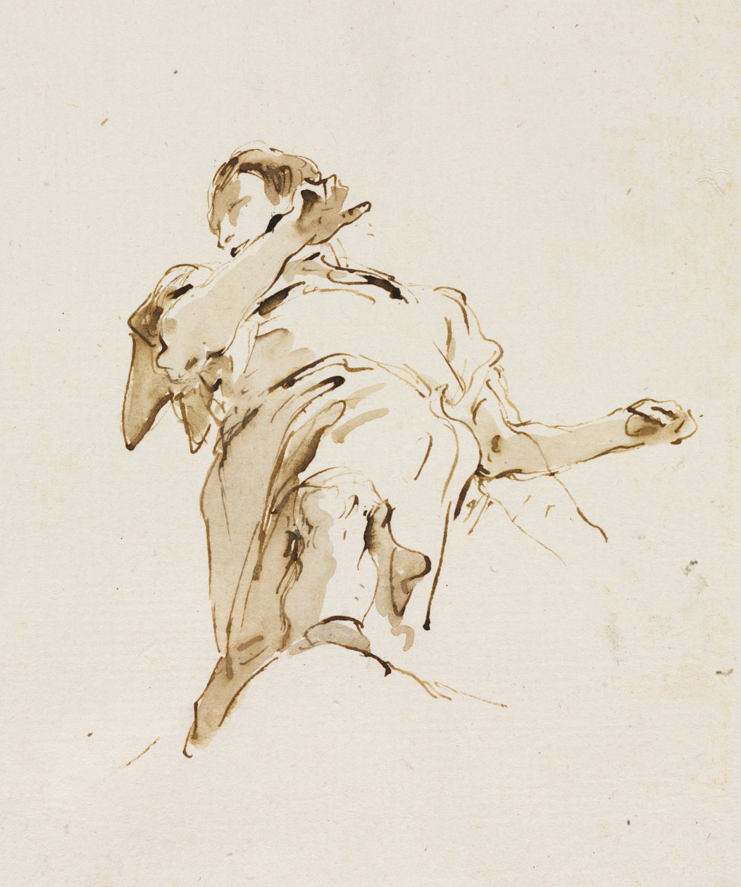 Männliche Figur von unten gesehen, ca. 1740er von Giovanni Battista Tiepolo