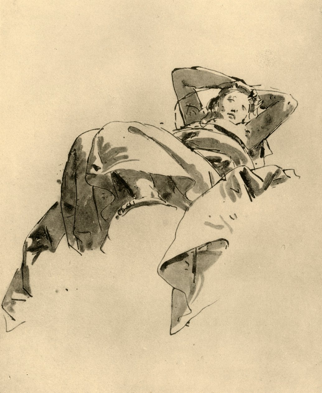 Ruhende Frau, Mitte 18. Jahrhundert, 1928 von Giovanni Battista Tiepolo