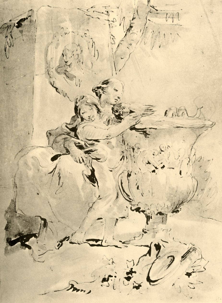 Junge Frau und Junge, Mitte des 18. Jahrhunderts, 1928 von Giovanni Battista Tiepolo
