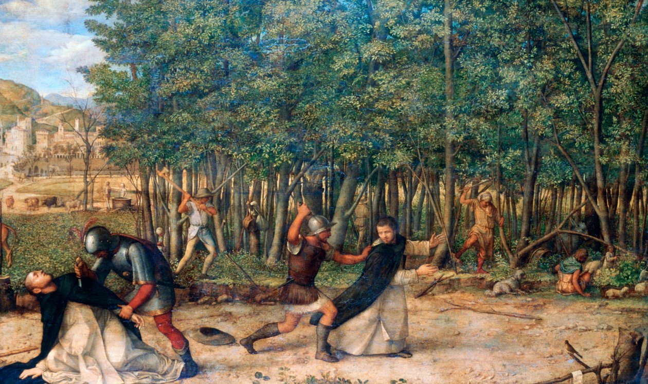 Die Ermordung des heiligen Peter Martyr, ca. 1507 von Giovanni Bellini