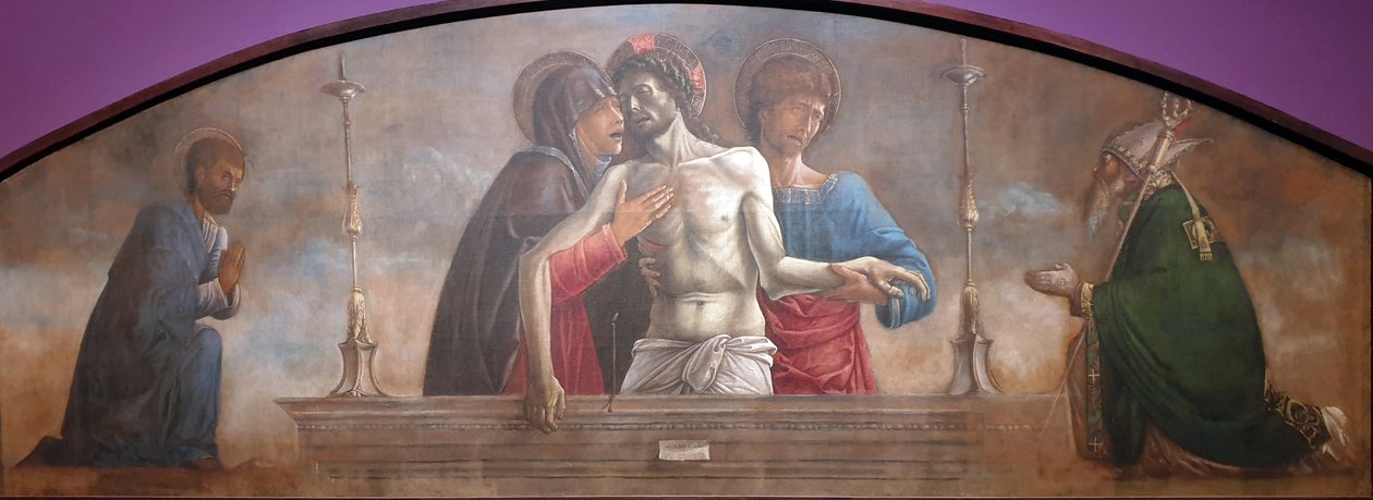 Die Klage mit den Heiligen Markus und Nikolaus von Bari von Giovanni Bellini