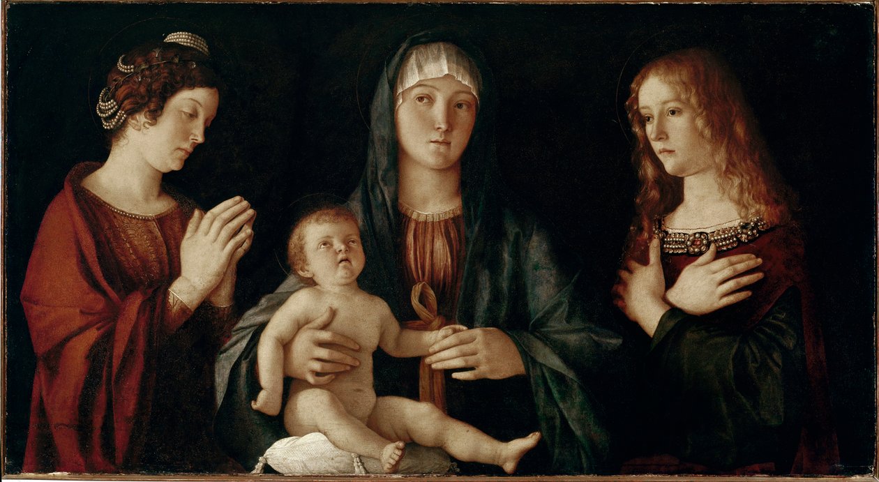 Die Jungfrau mit dem Kind mit der heiligen Katharina und der heiligen Maria Magdalena von Giovanni Bellini