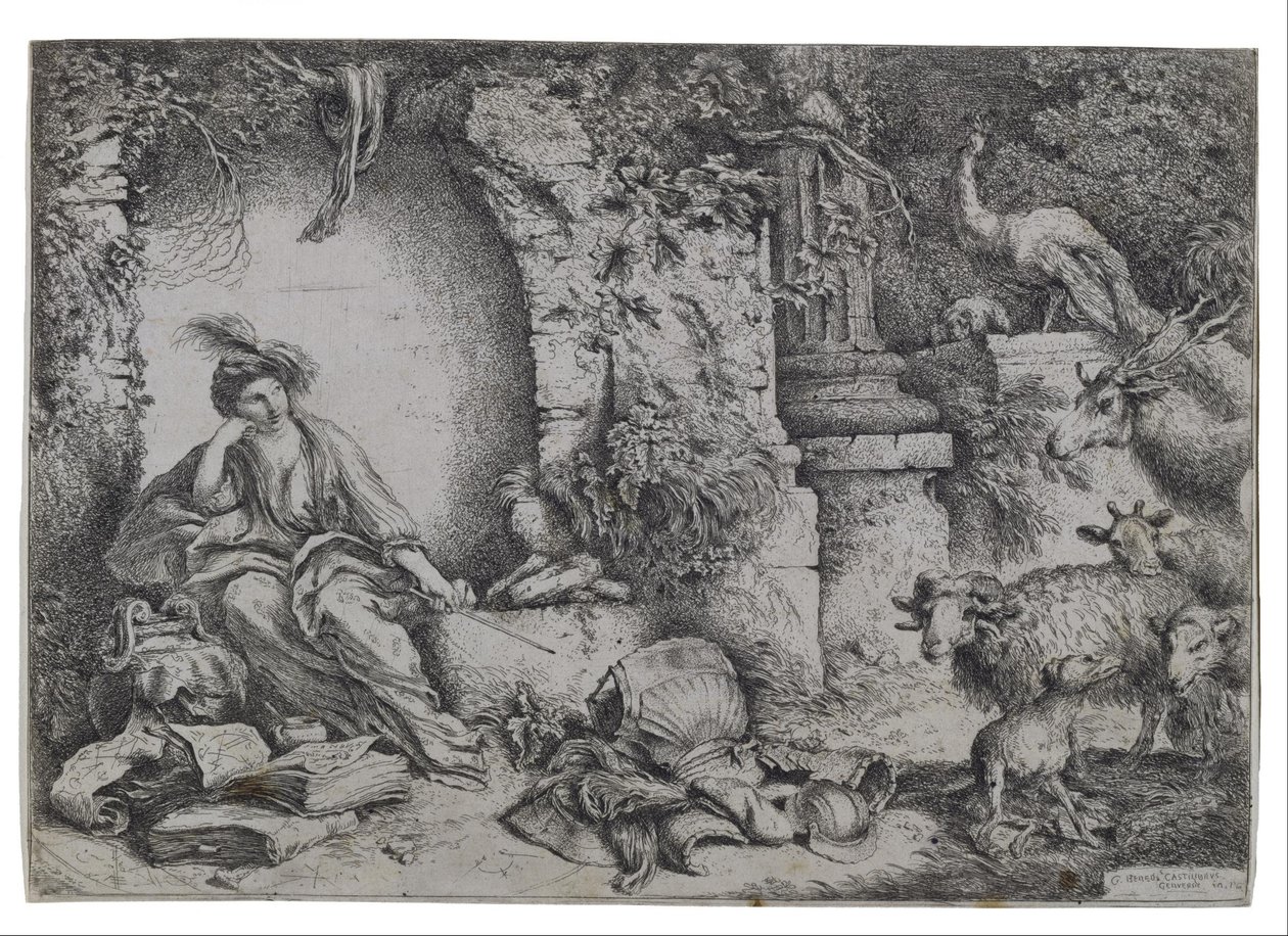 Circe verwandelt die Männer des Odysseus in Bestien von Giovanni Benedetto Castiglione