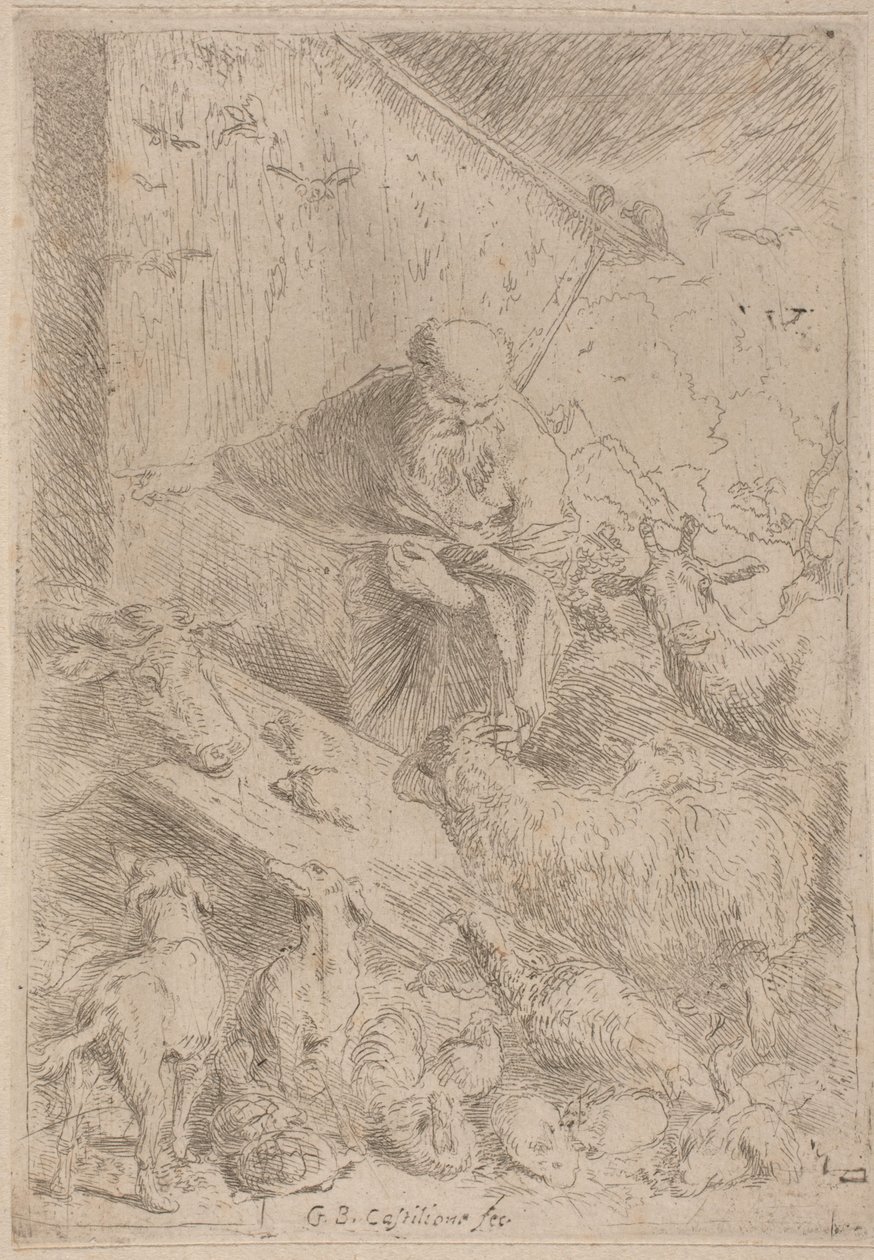 Noah und die Tiere betreten die Arche von Giovanni Benedetto Castiglione
