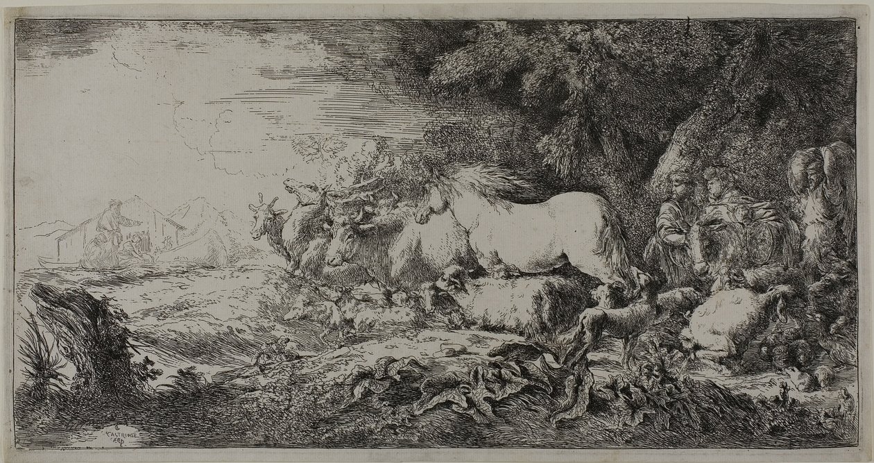 Noah und die Tiere betreten die Arche von Giovanni Benedetto Castiglione
