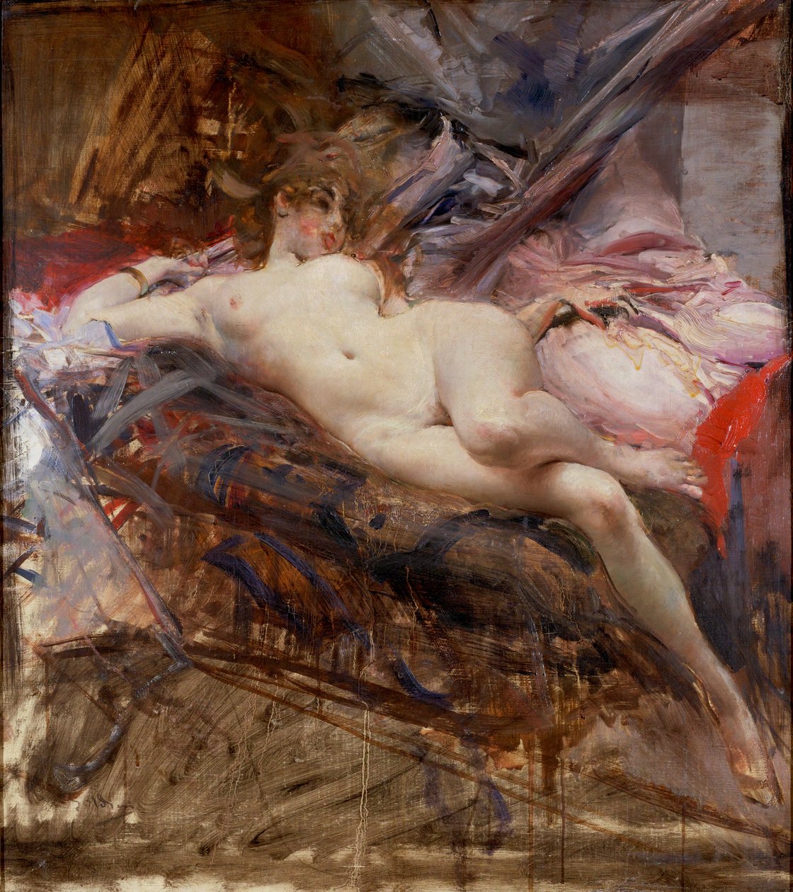 Ausgestreckter weiblicher Akt von Giovanni Boldini
