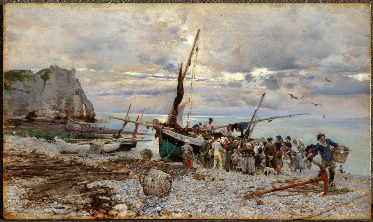 Rückkehr der Fischerboote, Étretat von Giovanni Boldini