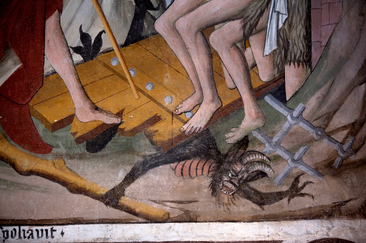 Abstieg in die Hölle, ca. 1492 (Fresko) (Detail) von Giovanni Canavesio