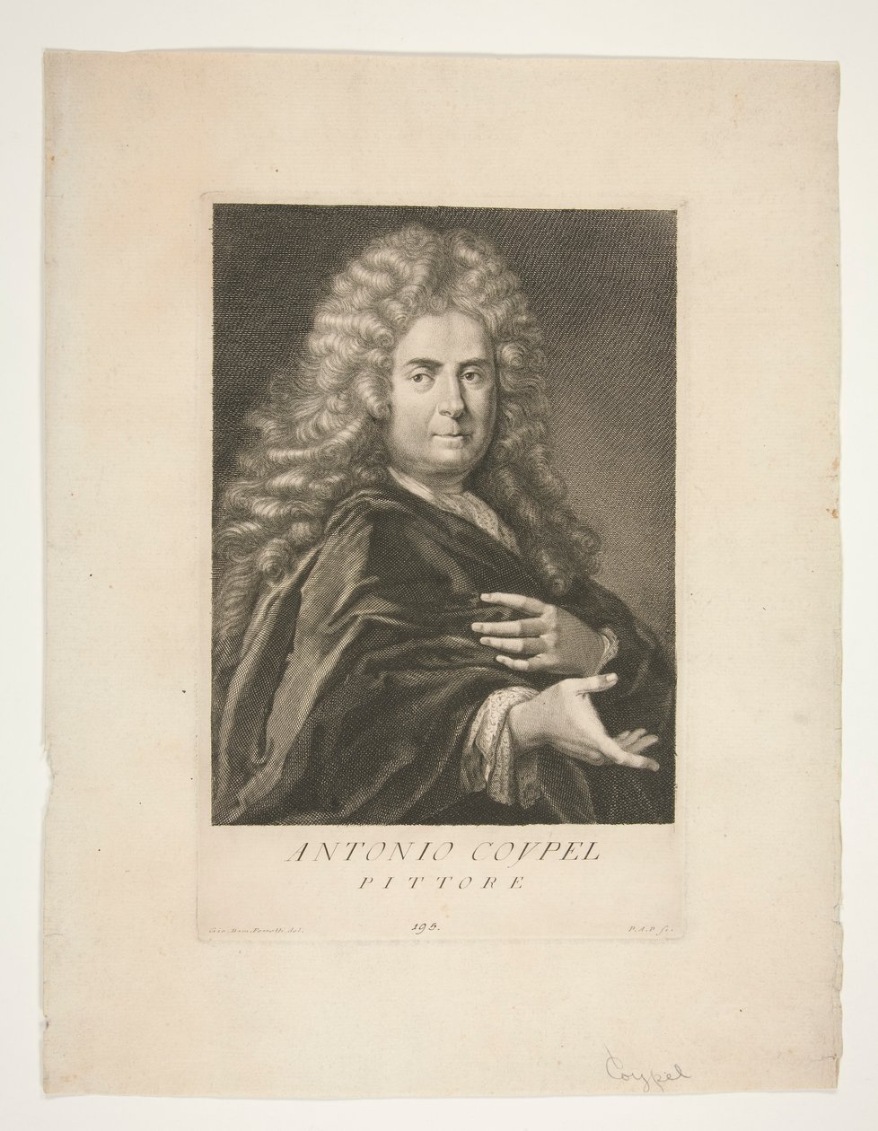 Porträt von Antoine Coypel von Giovanni Domenico Ferretti