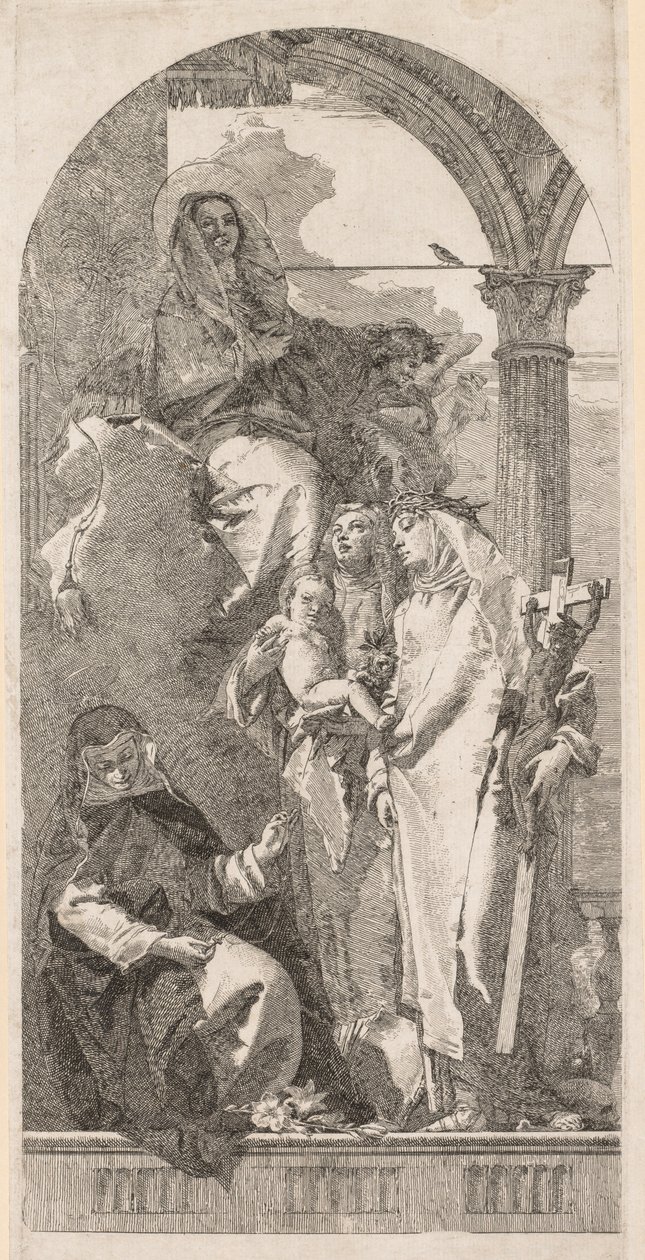 Madonna mit den Heiligen Agnes, Katharina und Rosa von Giovanni Domenico Tiepolo