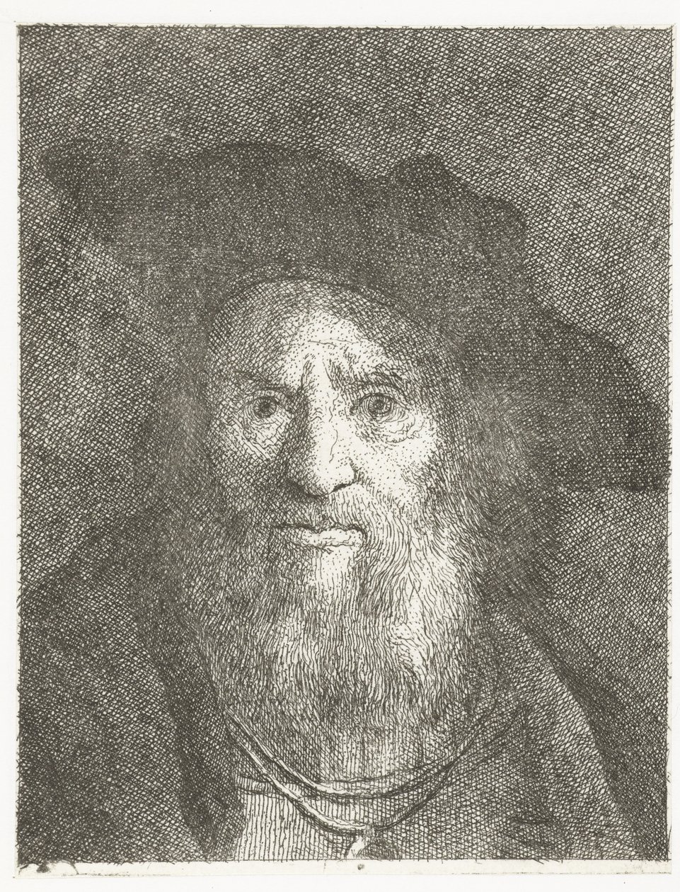 Mann mit Barett von Giovanni Domenico Tiepolo