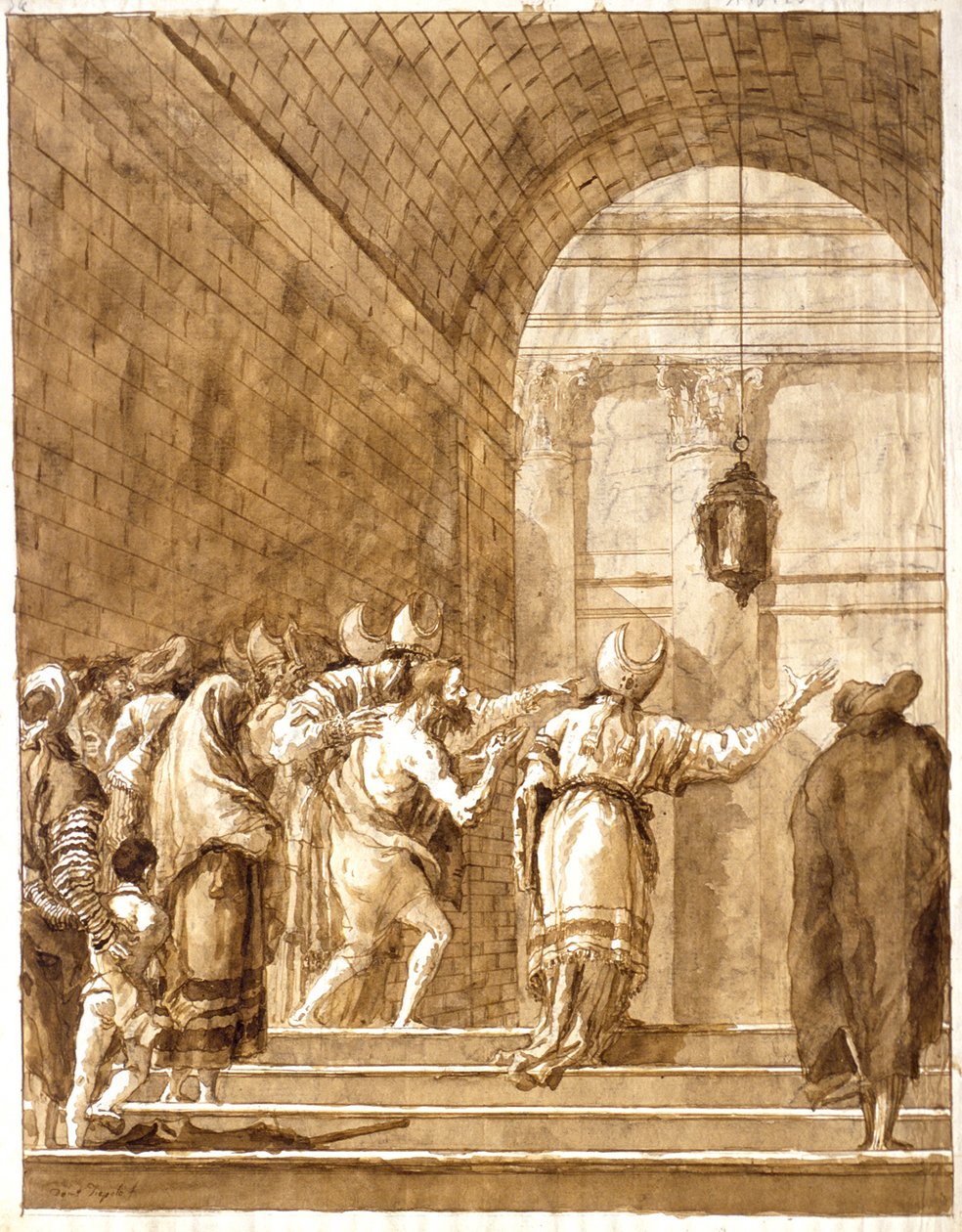 Nebukadnezar kehrt aus der Wildnis in seinen Palast zurück von Giovanni Domenico Tiepolo