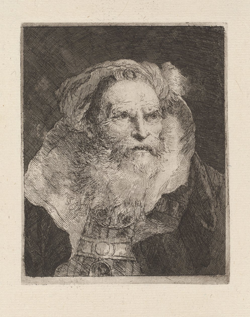 Alter Mann beim Meditieren, aus der Raccolta di Teste (Sammlung von Köpfen) von Giovanni Domenico Tiepolo