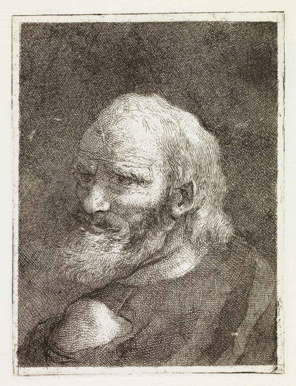 Alter Mann von hinten dargestellt von Giovanni Domenico Tiepolo